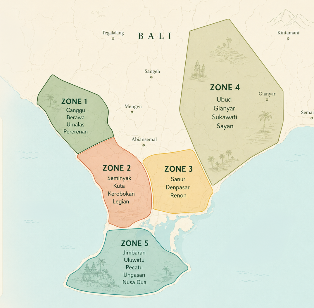 BALI FRUITS delivery zones map